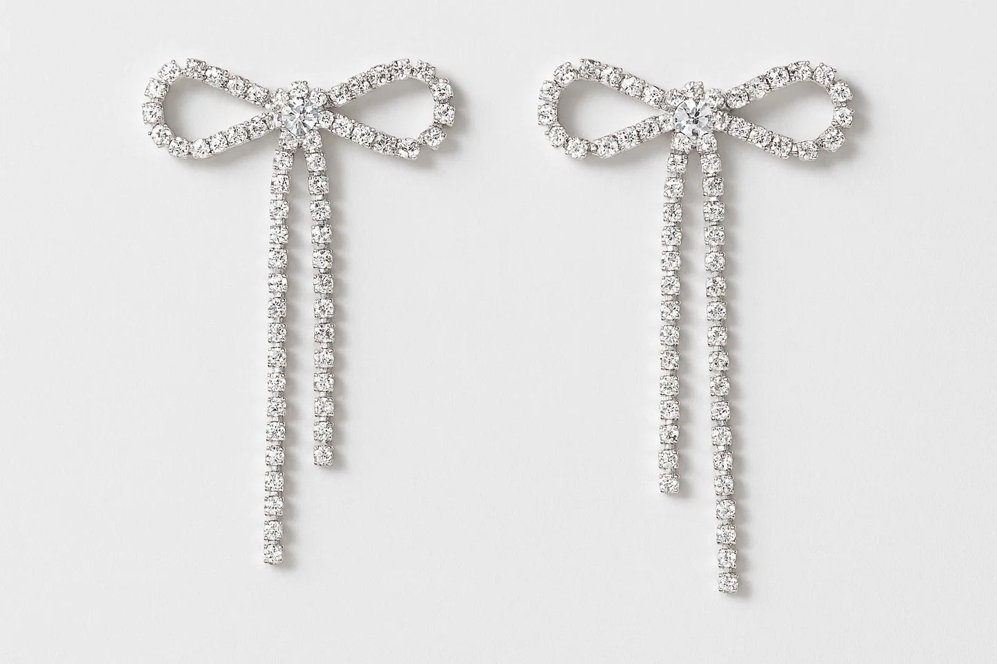 Celeste Crystal Bow Drop Earrings