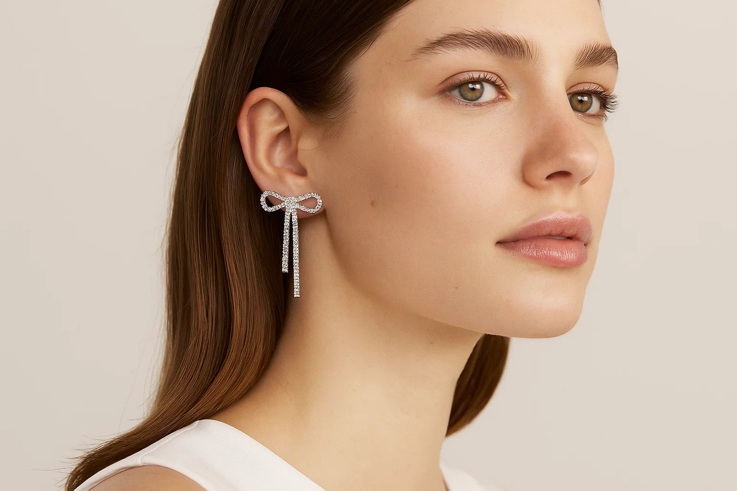 Celeste Crystal Bow Drop Earrings