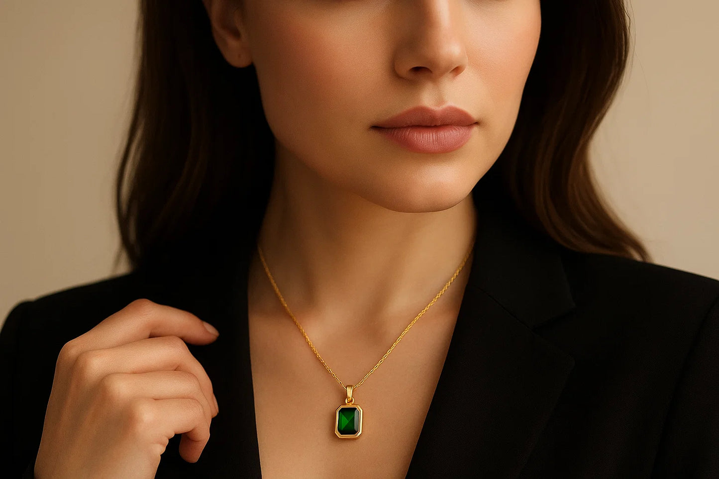 Emerald Framed Pendant