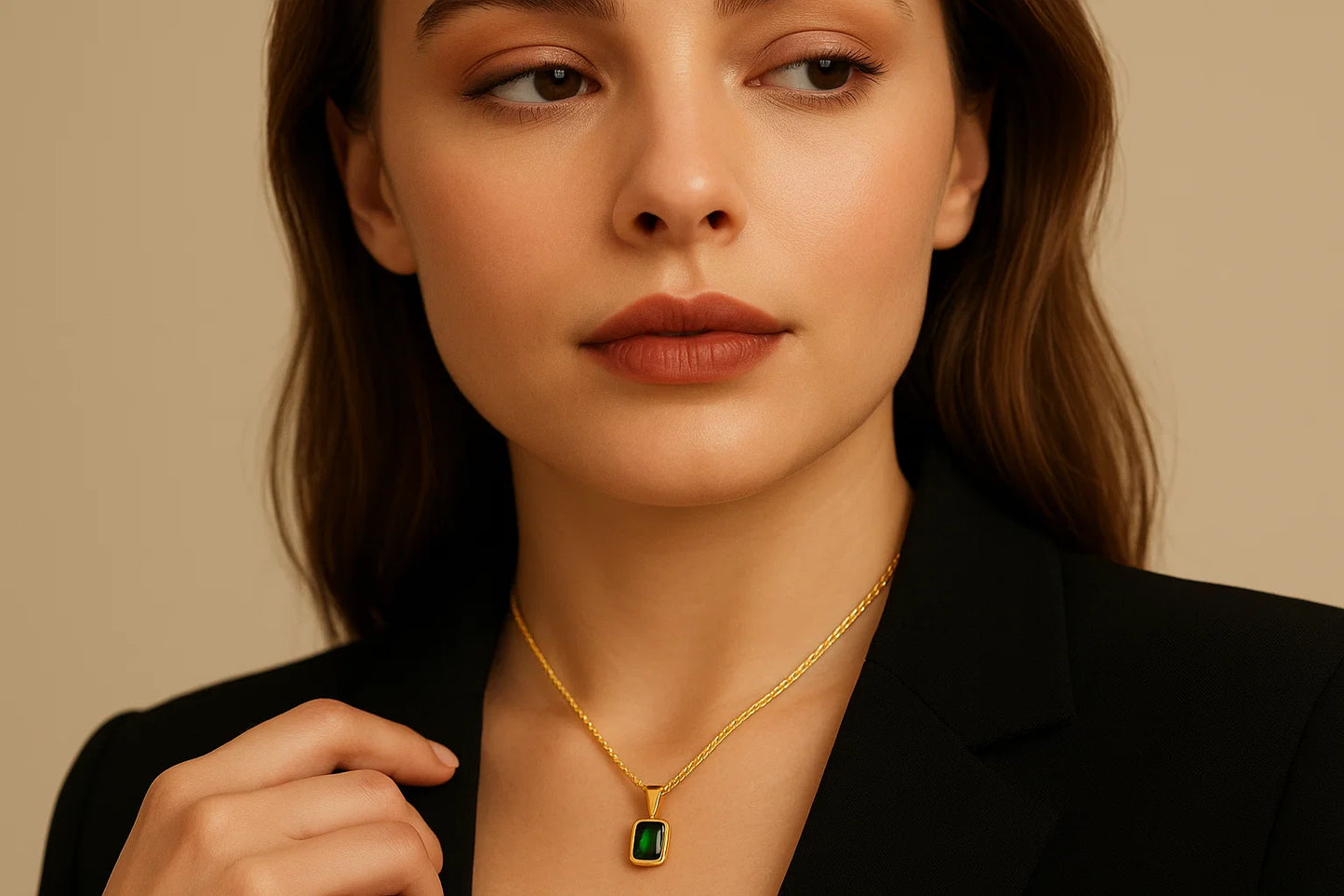 Emerald Framed Pendant