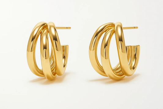 Triple Bold Hoops