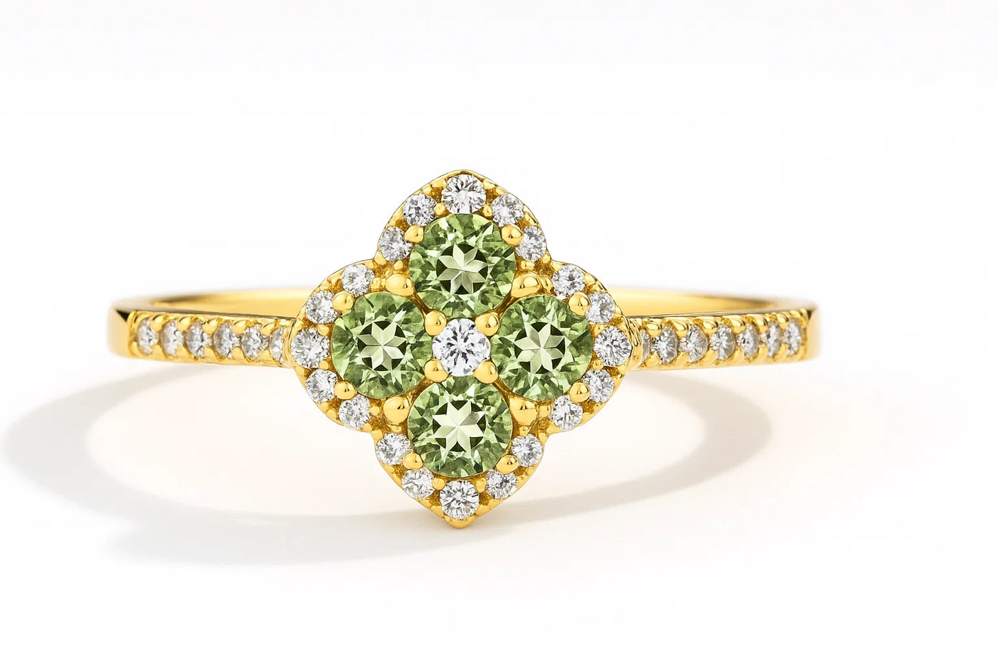 Emerald Bloom Ring – Timeless Elegance in Gold