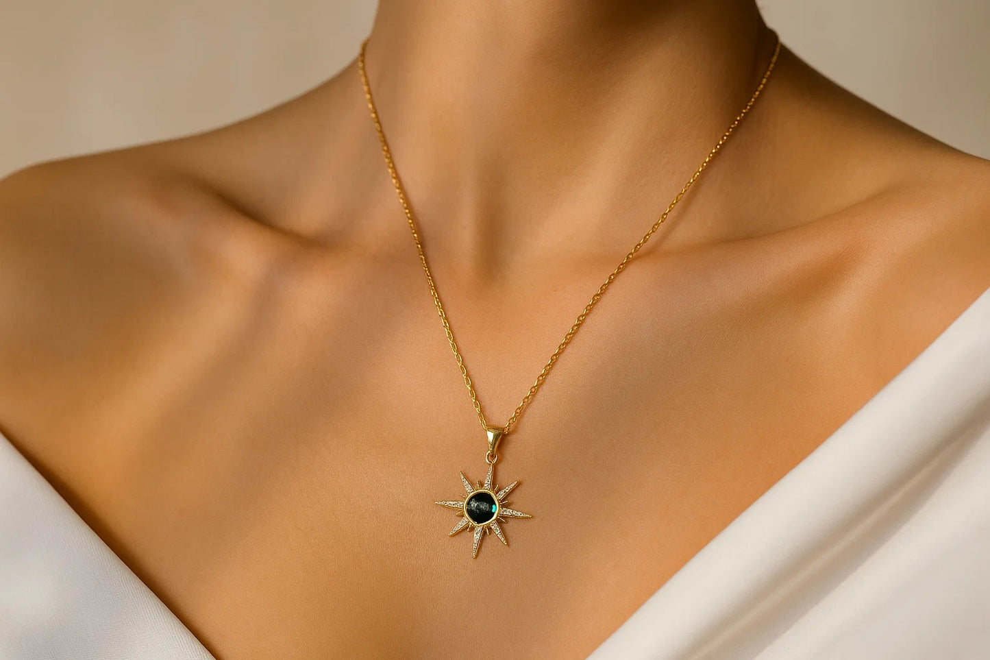 Auréole Bleu – Celestial Pendant Necklace