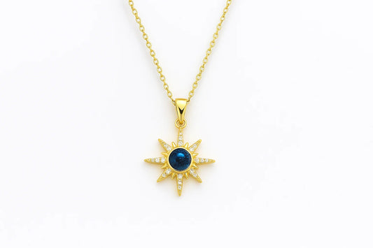 Auréole Bleu – Celestial Pendant Necklace