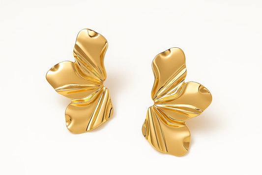 Golden Drift – Sculptural Statement Earrings