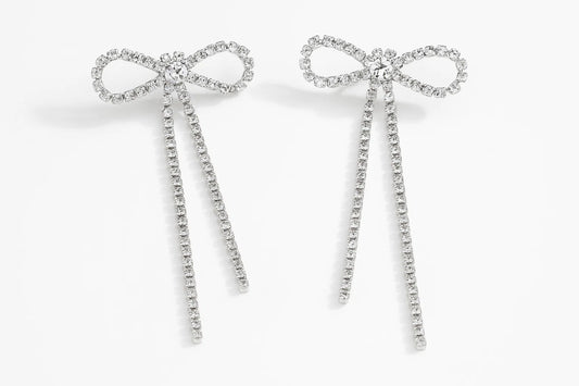 Celeste Crystal Bow Drop Earrings